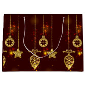 Vrolijk kerstfeest Rode feestdag Glitter Sparking Large Cadeautasje (Voorkant)