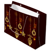 Vrolijk kerstfeest Rode feestdag Glitter Sparking Large Cadeautasje (Voorkant Gekanteld)