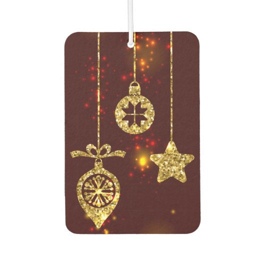 Vrolijk kerstfeest Rode feestdag Glitter Sparking Luchtverfrisser (Voorkant)