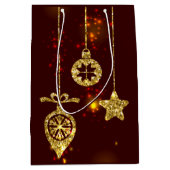 Vrolijk kerstfeest Rode feestdag Glitter Sparking Medium Cadeauzakje (Voorkant)