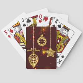 Vrolijk kerstfeest Rode feestdag Glitter Sparking Speelkaarten