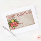 Vrolijk kerstfeest | Rode kaars Rechthoekige Sticker (Envelop)