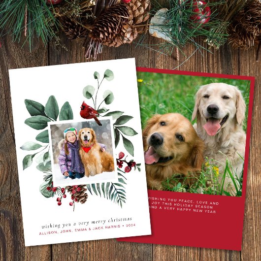 Vrolijk Kerstfeest Rode Kardinaal 2 Foto Feestdagenkaart