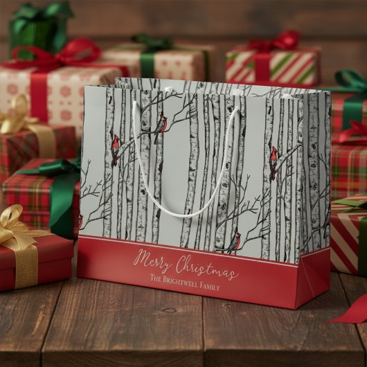 Vrolijk Kerstfeest Rode Kardinaal Vogel & Berk Boo Groot Cadeauzakje