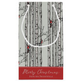 Vrolijk Kerstfeest Rode Kardinaal Vogel & Berk Boo Klein Cadeauzakje (Achterkant)