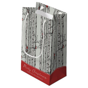 Vrolijk Kerstfeest Rode Kardinaal Vogel & Berk Boo Klein Cadeauzakje