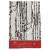 Vrolijk Kerstfeest Rode Kardinaal Vogel & Berk Boo Medium Cadeauzakje (Achterkant)