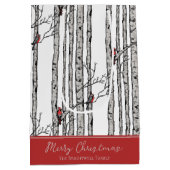 Vrolijk Kerstfeest Rode Kardinaal Vogel & Berk Boo Medium Cadeauzakje (Achterkant)