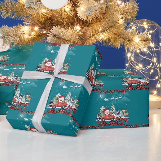 Vrolijk kerstfeest  rode kerstcadeautjes cadeaupapier (Feestdagen)