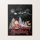 Vrolijk kerstfeest  rode kerstcadeautjes legpuzzel (Verticaal)