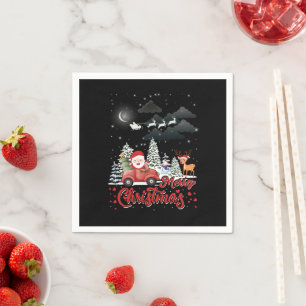 Vrolijk kerstfeest rode kerstcadeautjes servet