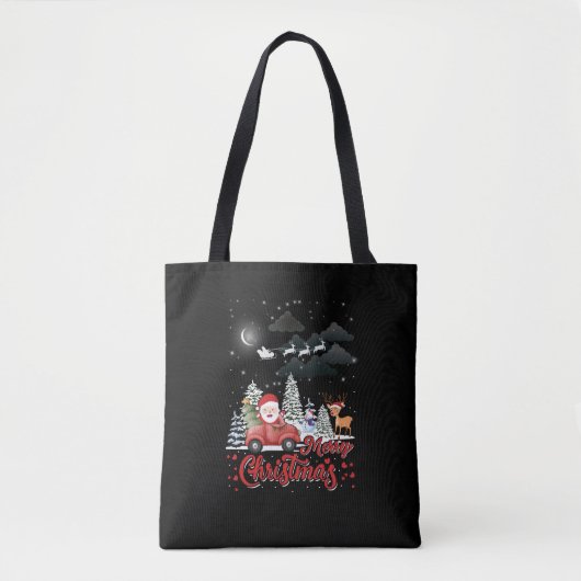 Vrolijk kerstfeest  rode kerstcadeautjes tote bag (Voorkant)