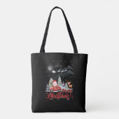 Vrolijk kerstfeest  rode kerstcadeautjes tote bag (Achterkant)