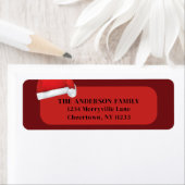 Vrolijk Kerstfeest Rode Kerstman Hoed Photo Script Etiket (Insitu)