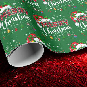 Vrolijk kerstfeest Rode Kerstman Hoed Rendier Kers Cadeaupapier