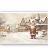  Vrolijk Kerstfeest rode Kerstman Sticker (Voorkant)