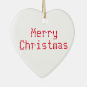 "Vrolijk kerstfeest" rode letters witte achtergron Keramisch Ornament (Rechts)