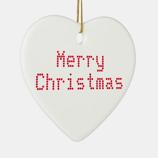 "Vrolijk kerstfeest" rode letters witte achtergron Keramisch Ornament (Rechts)