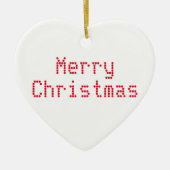 "Vrolijk kerstfeest" rode letters witte achtergron Keramisch Ornament (Voorkant)