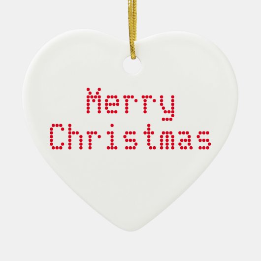 "Vrolijk kerstfeest" rode letters witte achtergron Keramisch Ornament (Voorkant)