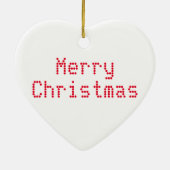 "Vrolijk kerstfeest" rode letters witte achtergron Keramisch Ornament (Achterkant)