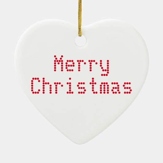 "Vrolijk kerstfeest" rode letters witte achtergron Keramisch Ornament (Achterkant)