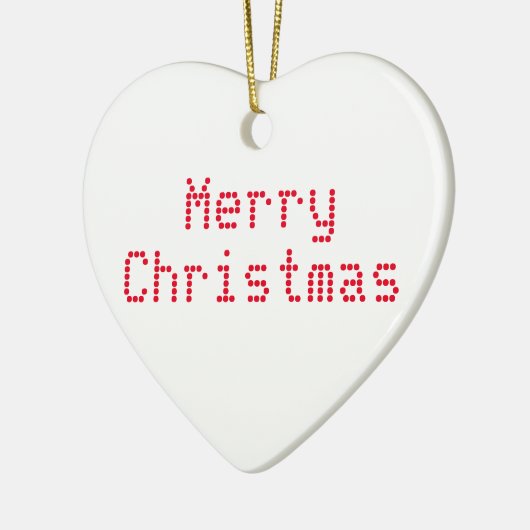"Vrolijk kerstfeest" rode letters witte achtergron Keramisch Ornament (Links)