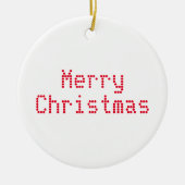 "Vrolijk kerstfeest" rode letters witte achtergron Keramisch Ornament (Voorkant)