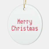 "Vrolijk kerstfeest" rode letters witte achtergron Keramisch Ornament (Links)