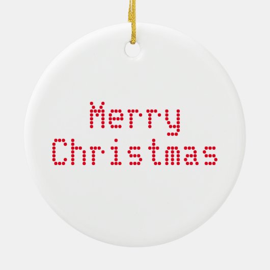 "Vrolijk kerstfeest" rode letters witte achtergron Keramisch Ornament (Achterkant)