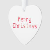 "Vrolijk kerstfeest" rode letters witte achtergron Ornament (voorkant)