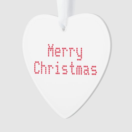 "Vrolijk kerstfeest" rode letters witte achtergron Ornament (voorkant)