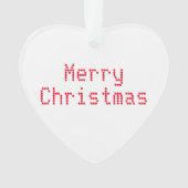 "Vrolijk kerstfeest" rode letters witte achtergron Ornament (voorkant)