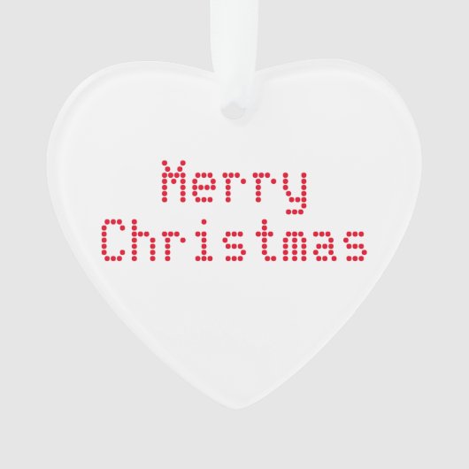 "Vrolijk kerstfeest" rode letters witte achtergron Ornament (voorkant)