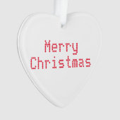 "Vrolijk kerstfeest" rode letters witte achtergron Ornament (voorkant)