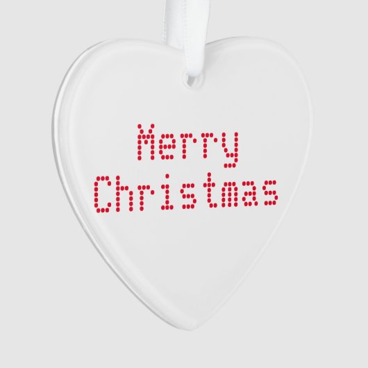 "Vrolijk kerstfeest" rode letters witte achtergron Ornament (voorkant)