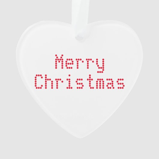 "Vrolijk kerstfeest" rode letters witte achtergron Ornament (achterkant)