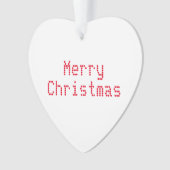 "Vrolijk kerstfeest" rode letters witte achtergron Ornament (voorkant)