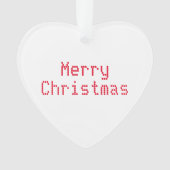 "Vrolijk kerstfeest" rode letters witte achtergron Ornament (voorkant)