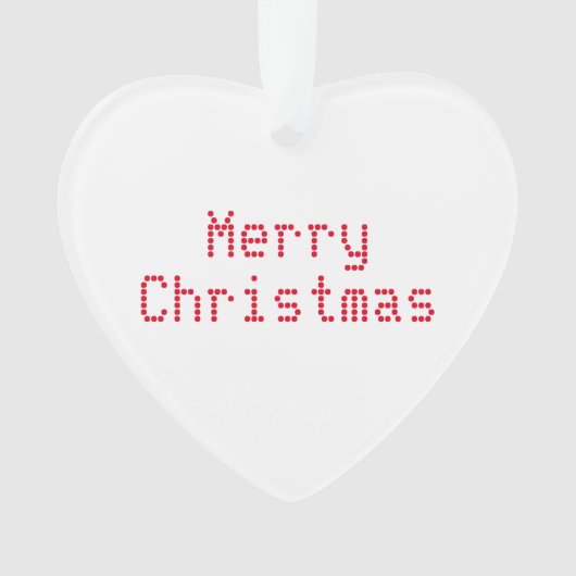 "Vrolijk kerstfeest" rode letters witte achtergron Ornament (voorkant)