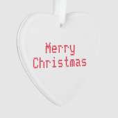 "Vrolijk kerstfeest" rode letters witte achtergron Ornament (voorkant)