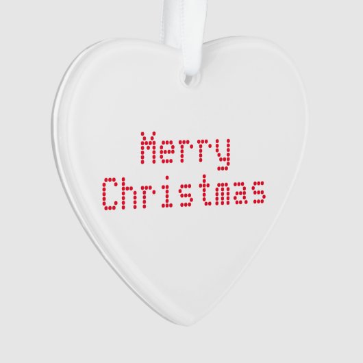 "Vrolijk kerstfeest" rode letters witte achtergron Ornament (voorkant)