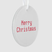 "Vrolijk kerstfeest" rode letters witte achtergron Ornament (voorkant)