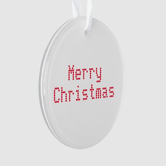 "Vrolijk kerstfeest" rode letters witte achtergron Ornament (voorkant)