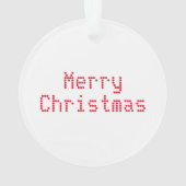 "Vrolijk kerstfeest" rode letters witte achtergron Ornament (achterkant)