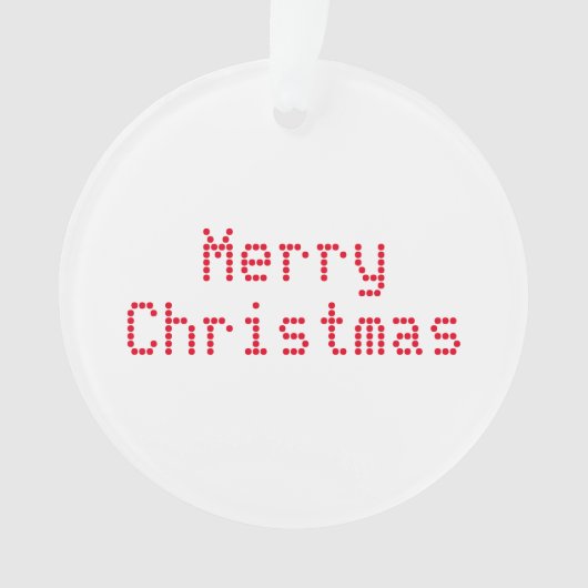 "Vrolijk kerstfeest" rode letters witte achtergron Ornament (voorkant)