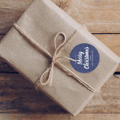 Vrolijk kerstfeest Rode marine Blue Simple Snowfla Ronde Sticker