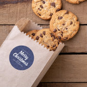 Vrolijk kerstfeest Rode marine Blue Simple Snowfla Ronde Sticker