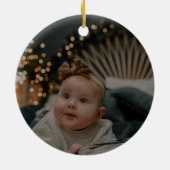 Vrolijk Kerstfeest Rode Pagode Kerstboom 1-Foto Keramisch Ornament (Achterkant)