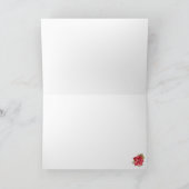 Vrolijk Kerstfeest Rode Poinsettia Waterverf Vakan Kaart (Binnen)